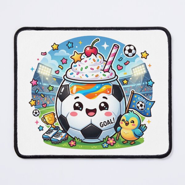 Item preview, Cute Soccer Ball Milkshake Mascot - Kawaii Football Goal Celebration designed and sold by M.Store.
