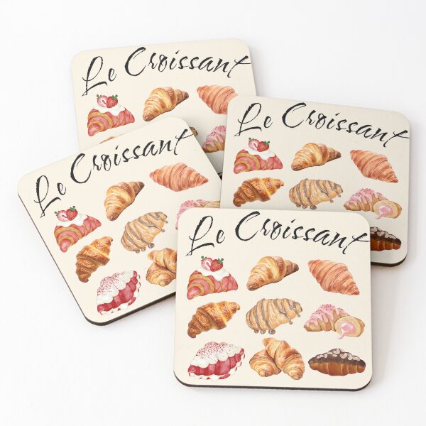 Item preview, Le Croissant French Pastry Watercolor Food Art Bakery Gift designed and sold by alizye.