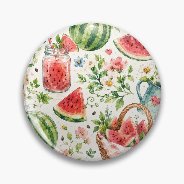 Item preview, Watercolor Watermelon Garden Pattern designed and sold by Aramdesing.