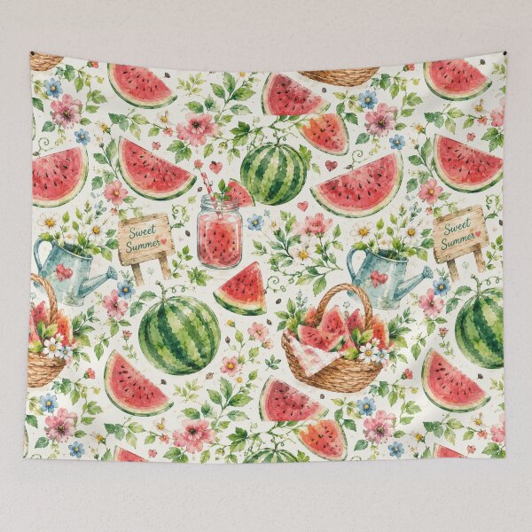 Item preview, Watercolor Watermelon Garden Pattern designed and sold by Aramdesing.