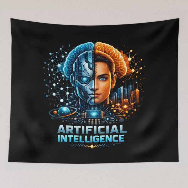 Item preview, Artificial Intelligence Fusion – Human and Machine Mind Futuristic Tech  designed and sold by SidTastic .