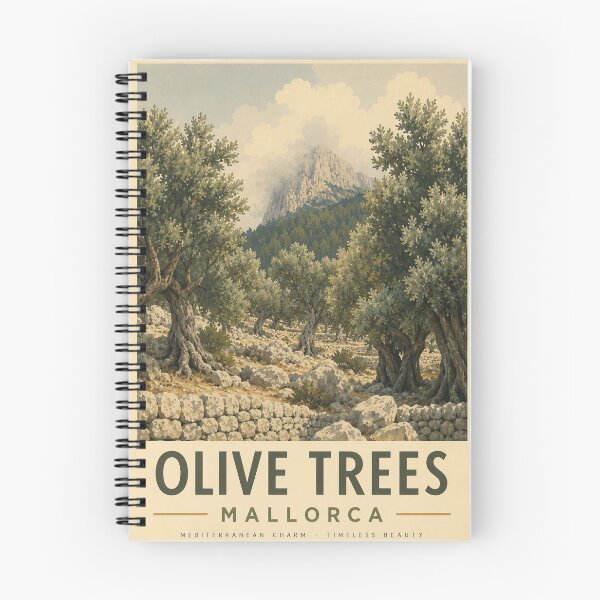 Item preview, Vintage Mallorca Olive Trees Travel Poster designed and sold by pod24.