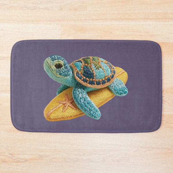 Item preview, Embroidered Sea Turtle on Surfboard Patch designed and sold by MegaNovaArt.