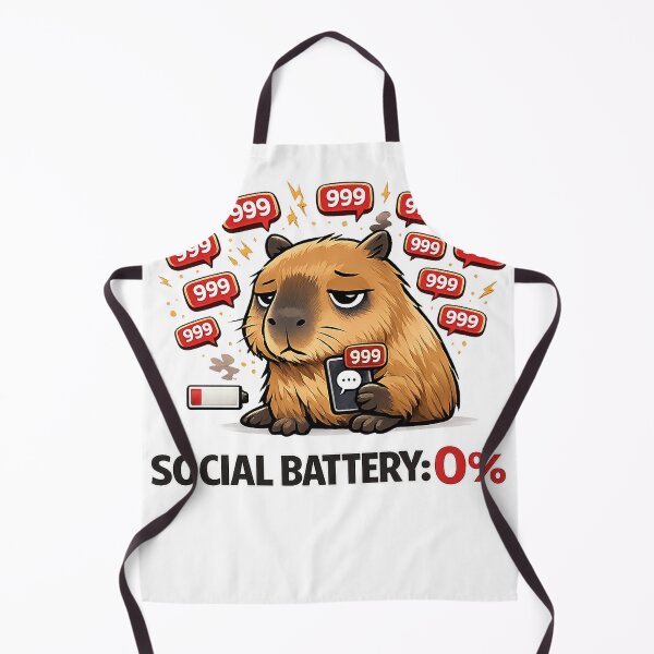 Item preview, Capybara Social Battery 0% | Funny Introvert Meme | 999 Unread Messages designed and sold by Ermicioi.