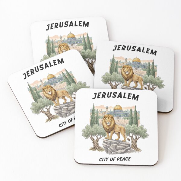 Item preview, Jerusalem City of Peace - Lion of Judah Vintage Illustration designed and sold by HeHeStudio.