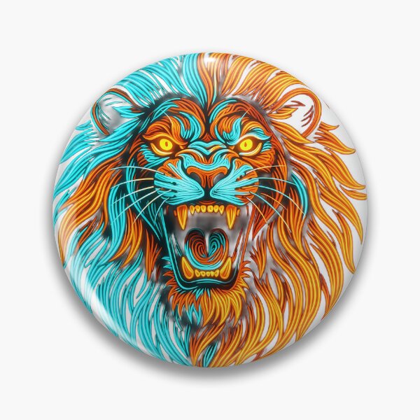 Item preview, Neon Roaring Lion - Dual Flame Aesthetic designed and sold by SupernovaNote.