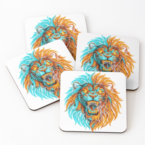 Item preview, Neon Roaring Lion - Dual Flame Aesthetic designed and sold by SupernovaNote.