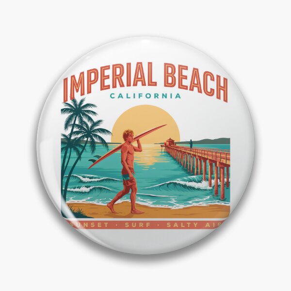Item preview, Imperial Beach California Sunset Surf – Vintage Coastal Beach Poster designed and sold by ArcticFoxStudio.