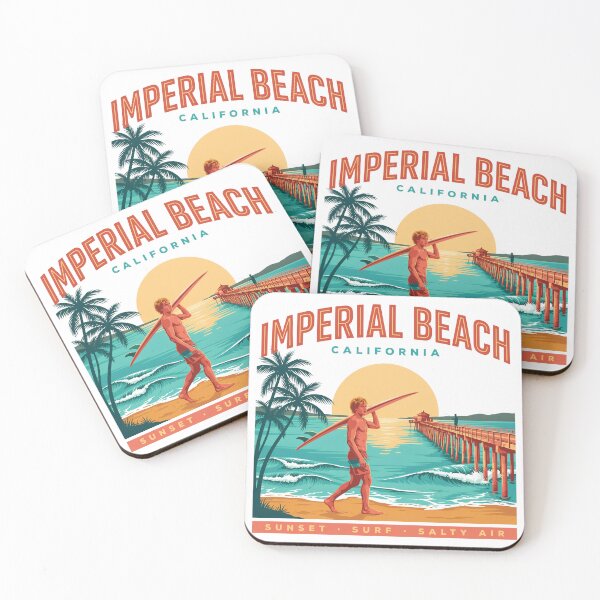 Item preview, Imperial Beach California Sunset Surf – Vintage Coastal Beach Poster designed and sold by ArcticFoxStudio.