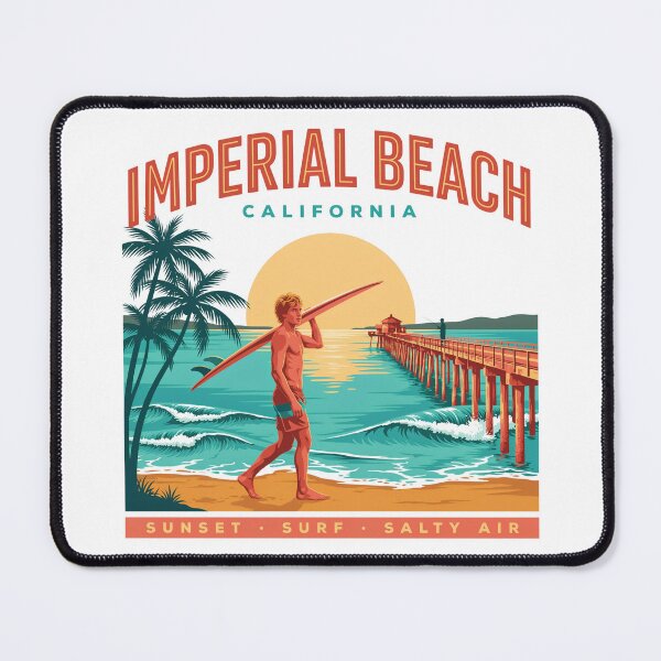 Item preview, Imperial Beach California Sunset Surf – Vintage Coastal Beach Poster designed and sold by ArcticFoxStudio.