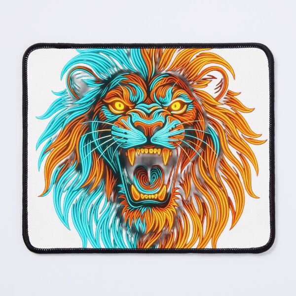 Item preview, Neon Roaring Lion - Dual Flame Aesthetic designed and sold by SupernovaNote.