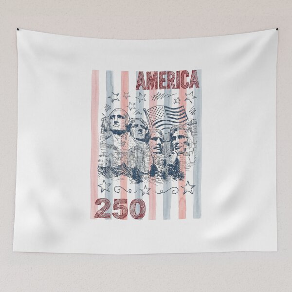 Item preview, America 250 Coquette Striped Design, Mount Rushmore 4th of July, USA 250th Anniversary, Patriotic Design, 1776 designed and sold by ChaaiTee.