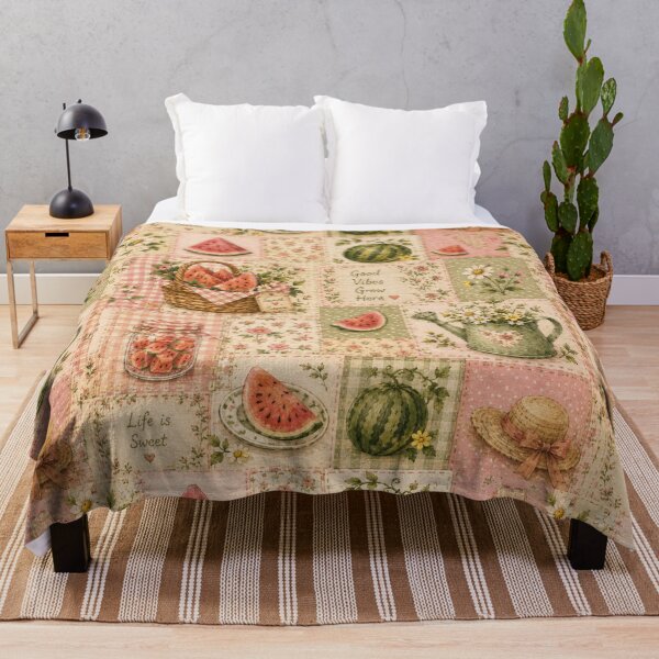 Item preview, Cottagecore Watermelon Patch Pattern designed and sold by Aramdesing.
