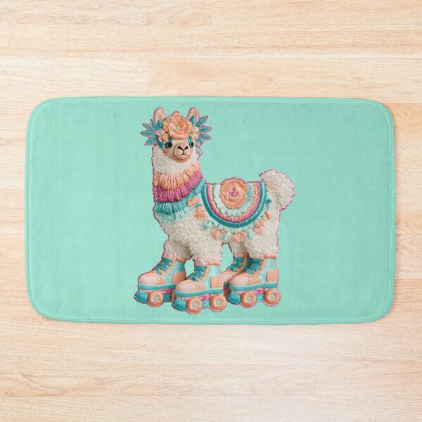 Item preview, Floral Alpaca on Roller Skates Embroidered Patch designed and sold by MegaNovaArt.