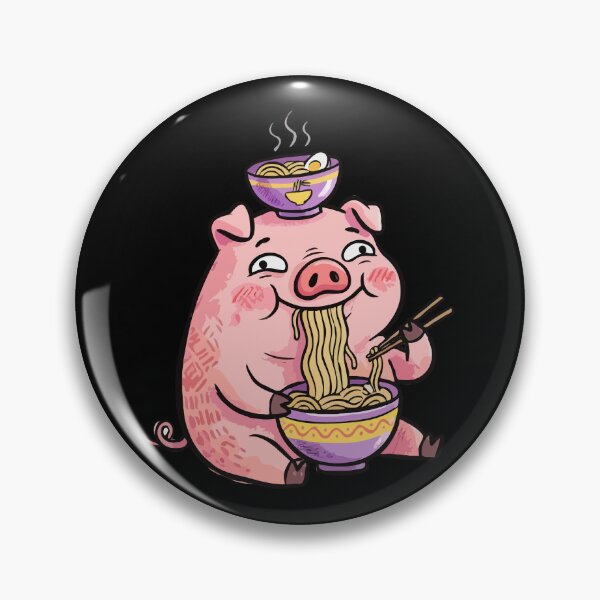 Item preview, Pink Porker Noodle Slurp designed and sold by Emegan Print Art.