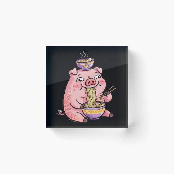 Item preview, Pink Porker Noodle Slurp designed and sold by Emegan Print Art.