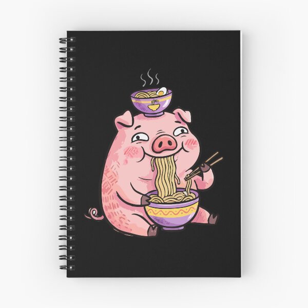 Item preview, Pink Porker Noodle Slurp designed and sold by Emegan Print Art.