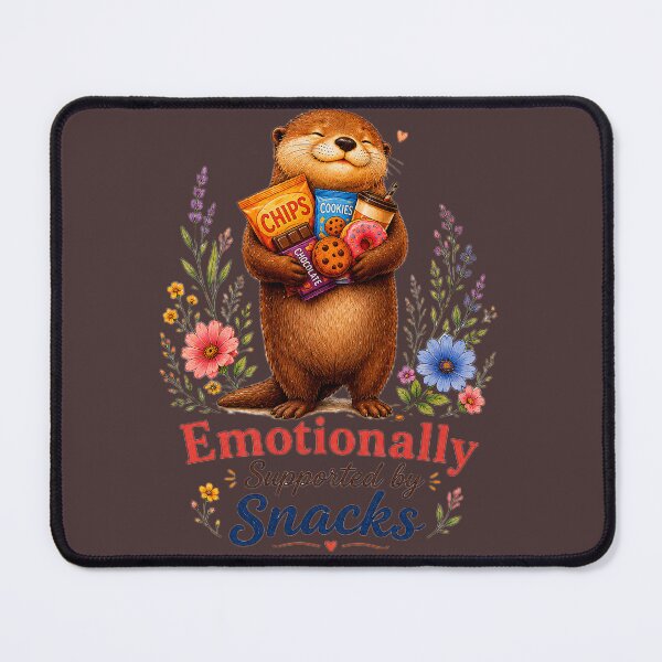 Item preview, Emotionally Supported by Snacks – Cute Otter Illustration designed and sold by Naturalite19.