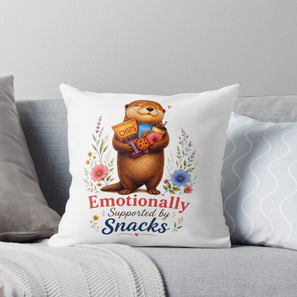 Item preview, Emotionally Supported by Snacks – Cute Otter Illustration designed and sold by Naturalite19.