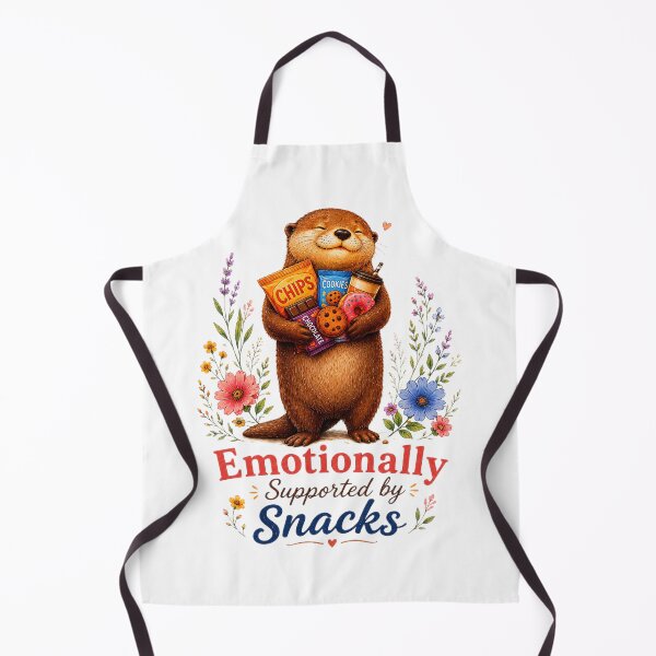 Item preview, Emotionally Supported by Snacks – Cute Otter Illustration designed and sold by Naturalite19.