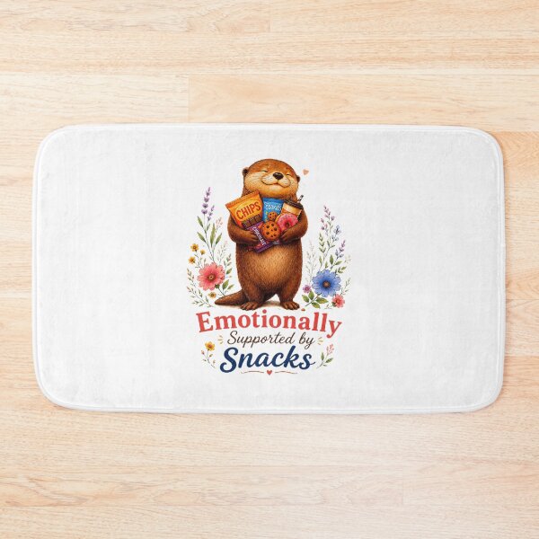 Item preview, Emotionally Supported by Snacks – Cute Otter Illustration designed and sold by Naturalite19.