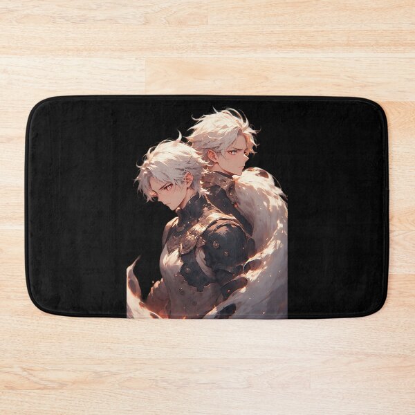 Item preview, Epic Anime Fantasy Duo White Hair Warriors Back to Back designed and sold by UrbanPrts.
