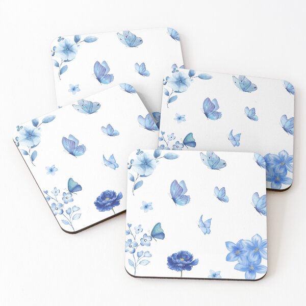 Item preview, Blue Flowers and Butterflies Sticker Pack | Elegant Floral Kawaii Nature Aesthetic Collection designed and sold by Art_IN_Design.