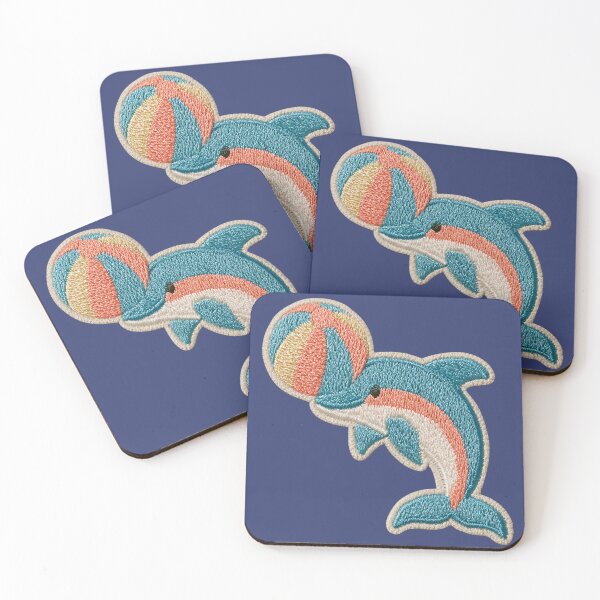 Item preview, Embroidered Dolphin with Beach Ball Patch designed and sold by MegaNovaArt.