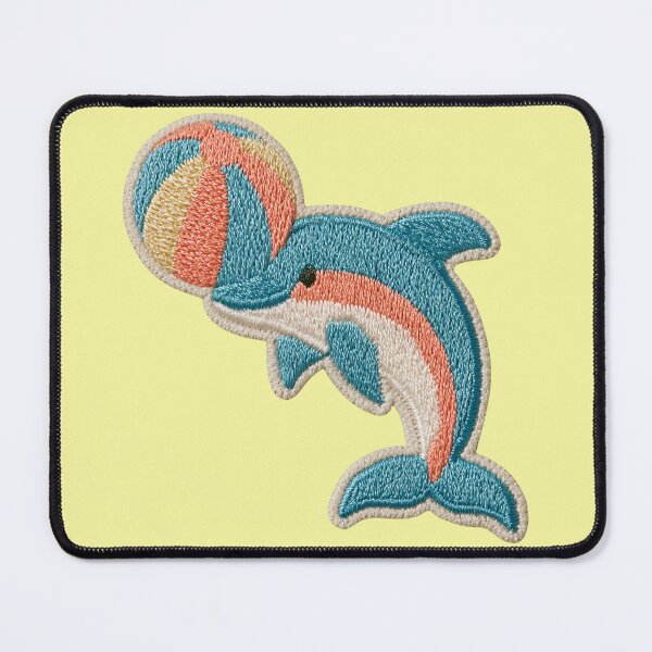 Item preview, Embroidered Dolphin with Beach Ball Patch designed and sold by MegaNovaArt.