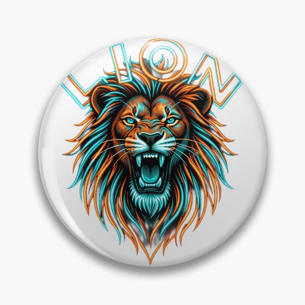 Item preview, Neon LION Typographic Portrait - Neo Tokyo Underground designed and sold by SupernovaNote.