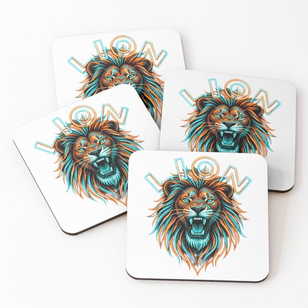 Item preview, Neon LION Typographic Portrait - Neo Tokyo Underground designed and sold by SupernovaNote.