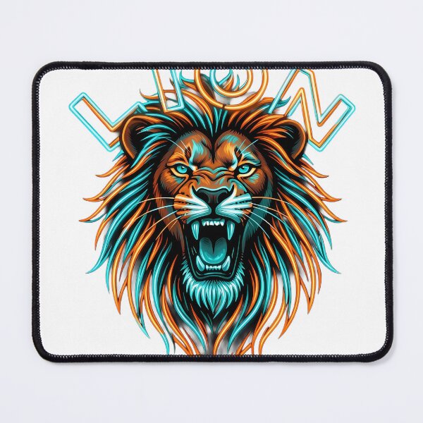 Item preview, Neon LION Typographic Portrait - Neo Tokyo Underground designed and sold by SupernovaNote.