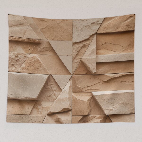 Item preview, Geometric Sandstone Stone Mosaic Brown Print designed and sold by EnmarcArt.