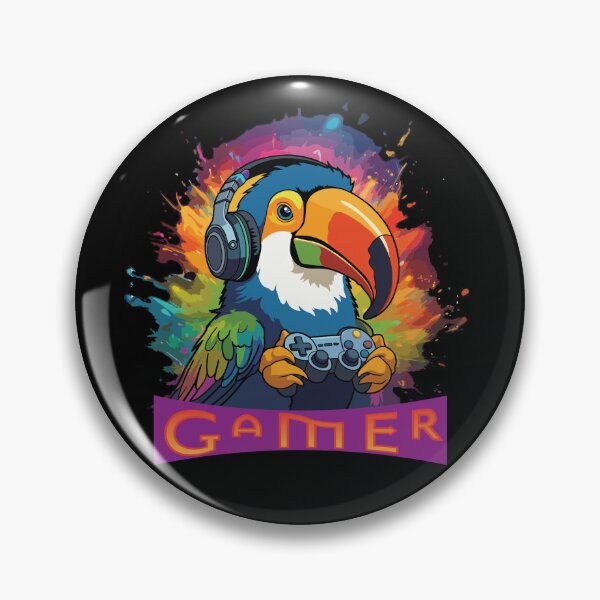 Item preview, Toucan in full game mode "Gamer" colorful vector graphic. designed and sold by Art-Horizon.