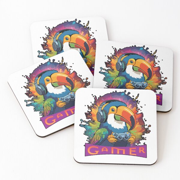 Item preview, Toucan in full game mode "Gamer" colorful vector graphic. designed and sold by Art-Horizon.