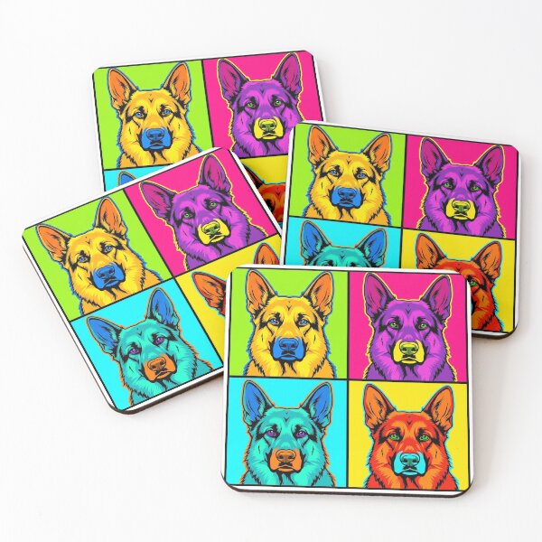 Item preview, German Shepherd Pop Art Print Bold Colorful GSD Dog Lover Gift designed and sold by PetInkCo.