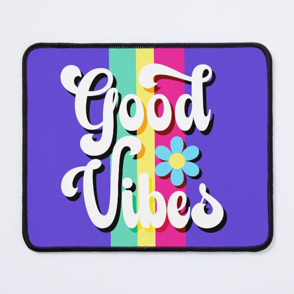 Item preview, Good Vibes Retro Typography with Daisy Flower | Groovy 70s Inspired Design designed and sold by What a Great Shop!.