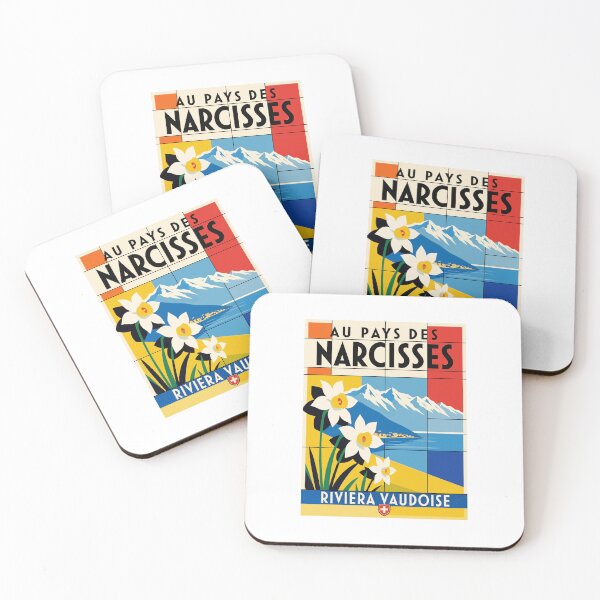 Item preview, Vintage Swiss Narcissus Travel Poster Vaud Riviera designed and sold by AntiqueImages.