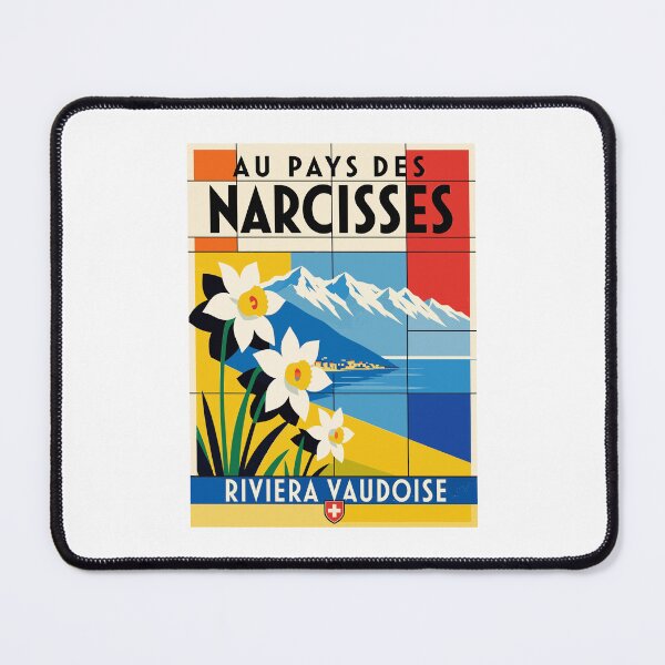 Item preview, Vintage Swiss Narcissus Travel Poster Vaud Riviera designed and sold by AntiqueImages.