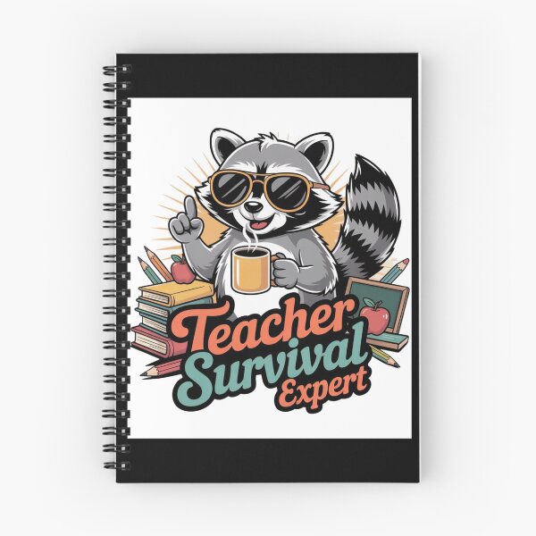 Item preview, Funny Teacher Survival Expert Raccoon and Coffee designed and sold by Saadady05.