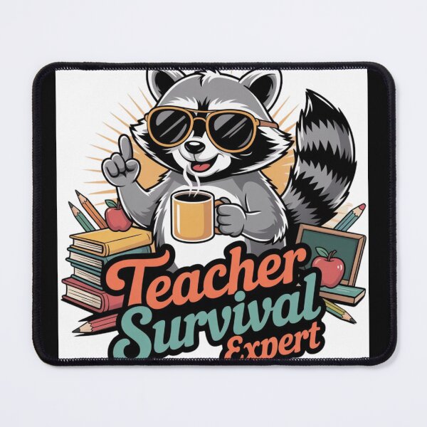 Item preview, Funny Teacher Survival Expert Raccoon and Coffee designed and sold by Saadady05.