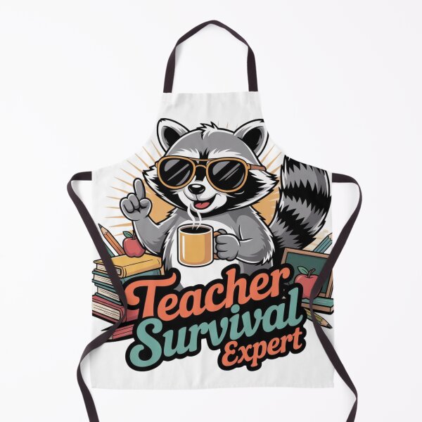 Item preview, Funny Teacher Survival Expert Raccoon and Coffee designed and sold by Saadady05.