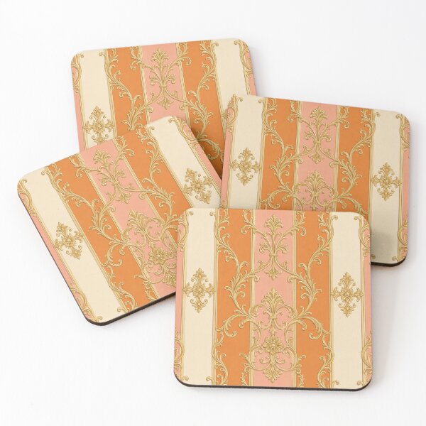Item preview, Matte Peach, Dusk Orange & Cream Striped Baroque designed and sold by DesignsByPrnces.
