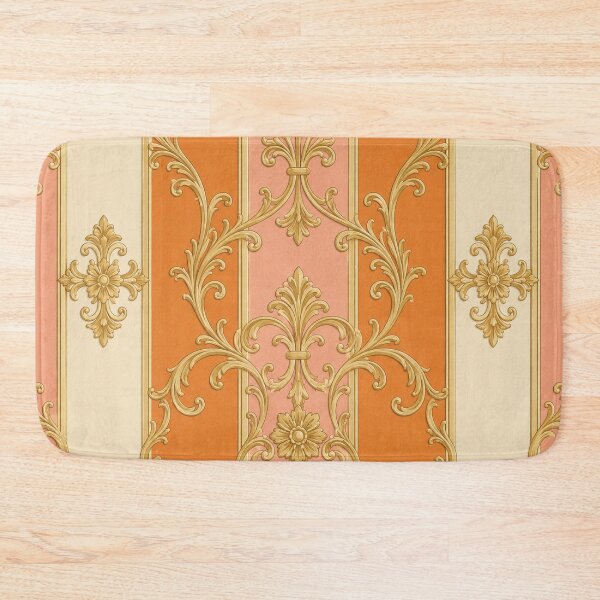 Item preview, Matte Peach, Dusk Orange & Cream Striped Baroque designed and sold by DesignsByPrnces.