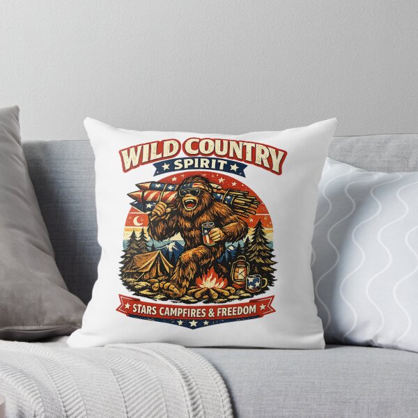 Item preview, Wild Country Spirit Patriotic Bigfoot Camping Freedom Fourth of July designed and sold by shemodas.