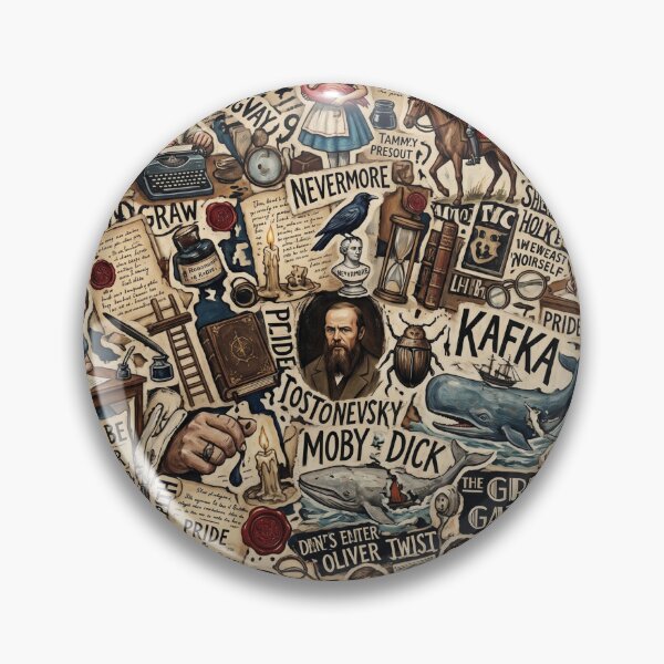 Item preview, Retro World Literature Classics & Authors Vintage Collage Art Print designed and sold by afarkar.