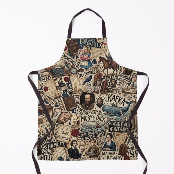 Item preview, Retro World Literature Classics & Authors Vintage Collage Art Print designed and sold by afarkar.