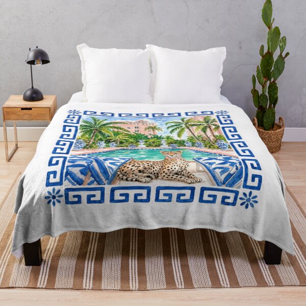 Item preview, Palm Beach Cheetah Poolside Watercolor Tropical Paradise Illustration designed and sold by Creative Spark.