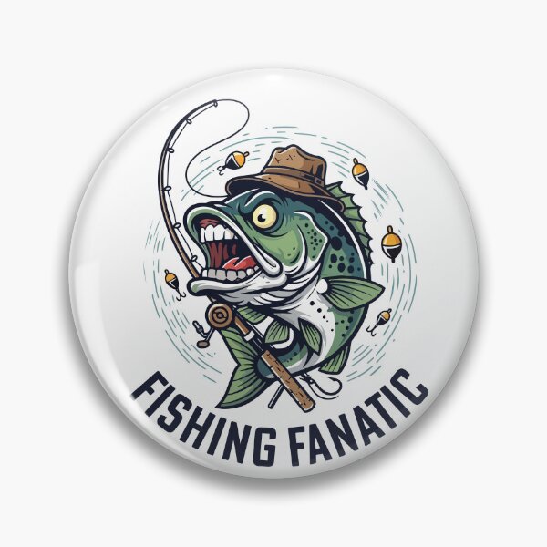 Item preview, Fishing Fanatic Bass fishing cartoon illustration  designed and sold by Art-Horizon.
