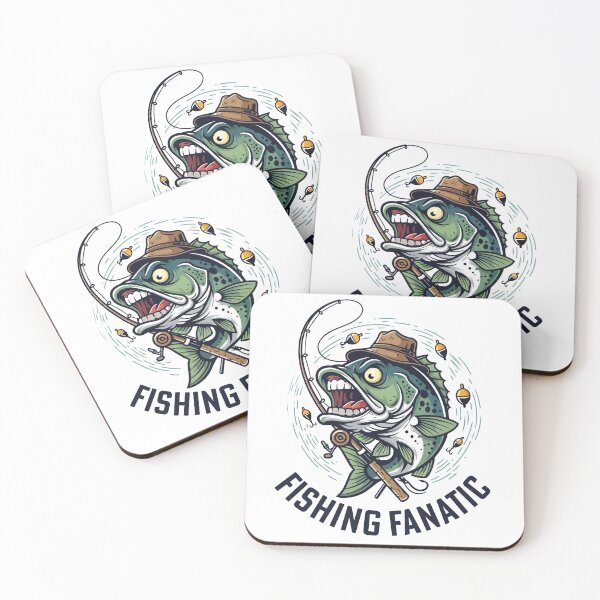 Item preview, Fishing Fanatic Bass fishing cartoon illustration  designed and sold by Art-Horizon.